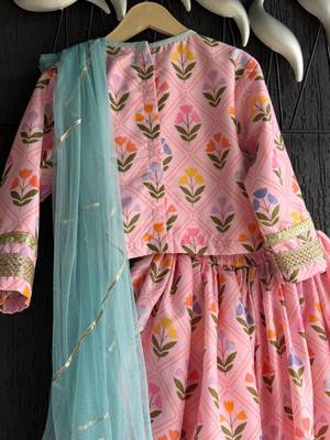 Pink Printed Cotton Silk Lehenga 2