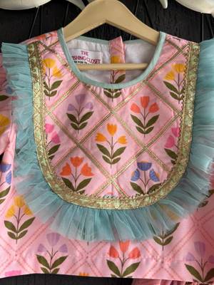 Pink Printed Cotton Silk Lehenga 3