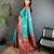aqua green soft silk blend dual zari peacock butta worked banarasi saree 