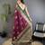 maroon soft silk blend dual zari peacock butta worked banarasi saree 