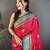 hot pink soft silk blend dual zari peacock butta worked banarasi saree 