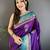 purple soft silk blend dual zari peacock butta worked banarasi saree 