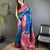 royal blue soft silk blend dual zari peacock butta worked banarasi saree 