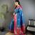 royal blue soft silk blend dual zari peacock butta worked banarasi saree 
