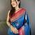 royal blue soft silk blend dual zari peacock butta worked banarasi saree 