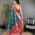 teal soft silk blend dual zari peacock butta worked banarasi saree 