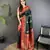 dark green soft silk blend dual zari peacock butta worked banarasi saree 