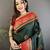 dark green soft silk blend dual zari peacock butta worked banarasi saree 