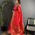 red cotton silk blend banarasi golden zari weaving saree