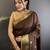 chocolate brown soft cotton silk blend bhagalpuri stripes zari weaving saree