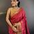 hot pink soft cotton silk blend bhagalpuri stripes zari weaving saree