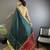 teal soft cotton silk blend bhagalpuri stripes zari weaving saree