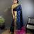 navy blue soft cotton silk blend bhagalpuri stripes zari weaving saree