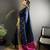 navy blue soft cotton silk blend bhagalpuri stripes zari weaving saree