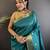 sea green soft cotton silk blend bhagalpuri stripes zari weaving saree