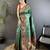 green soft silk blend banarasi zari woven saree