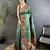 green soft silk blend banarasi zari woven saree