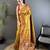 golden yellow soft silk blend banarasi zari woven saree