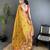 golden yellow soft silk blend banarasi zari woven saree