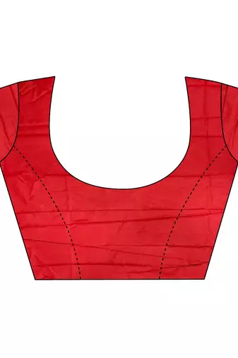red soft silk blend banarasi zari woven saree