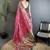 hot pink soft silk blend banarasi zari woven saree