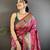 hot pink soft silk blend banarasi zari woven saree
