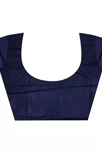 navy blue soft silk blend banarasi zari woven saree