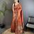 orange soft silk blend banarasi zari woven saree