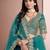 Teal Art Silk Heavy Thread Embroidery With Sequins Work Lehenga Choli with blouse and dupatta