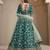 Teal Green Art Silk Heavy Thread Embroidery With Sequins Work Lehenga Choli set with blouse and dupatta