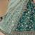 Teal Green Art Silk Heavy Thread Embroidery With Sequins Work Lehenga Choli set with blouse and dupatta