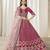 Dark Pink art silk heavy thread embroidery with sequins work lehenga choli set with blouse and dupatta
