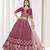 Dark Pink art silk heavy thread embroidery with sequins work lehenga choli set with blouse and dupatta