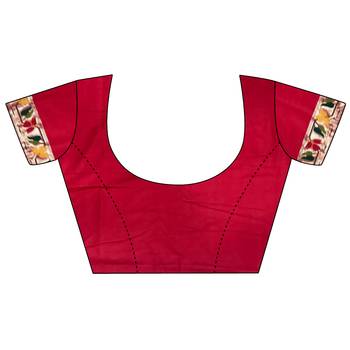 red soft silk blend paithani meenakari zari weaving saree 5