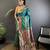 cyan blue soft silk blend paithani meenakari zari weaving saree