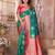 green soft silk blend banarasi zari woven saree