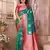 green soft silk blend banarasi zari woven saree