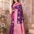 purple soft silk blend banarasi zari woven saree