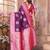 purple soft silk blend banarasi zari woven saree