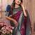 magenta soft silk blend banarasi zari woven saree
