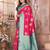 hot pink soft silk blend banarasi zari woven saree