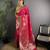 hot pink soft lichi silk blend  golden zari paisley banarasi saree