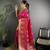 hot pink soft lichi silk blend  golden zari paisley banarasi saree