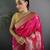 hot pink soft lichi silk blend  golden zari paisley banarasi saree