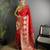 red soft lichi silk blend  golden zari paisley banarasi saree