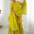 Yellow mal chanderi with mirror & hand work sharara suit