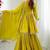 Yellow mal chanderi with mirror & hand work sharara suit