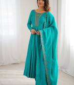 Rama pure roman shimmer chanderi beads work anarkali suit