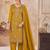 Mustard vichitra silk readymade suit with embroidery & lace work