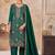 Green vichitra silk readymade suit with embroidery & lace work